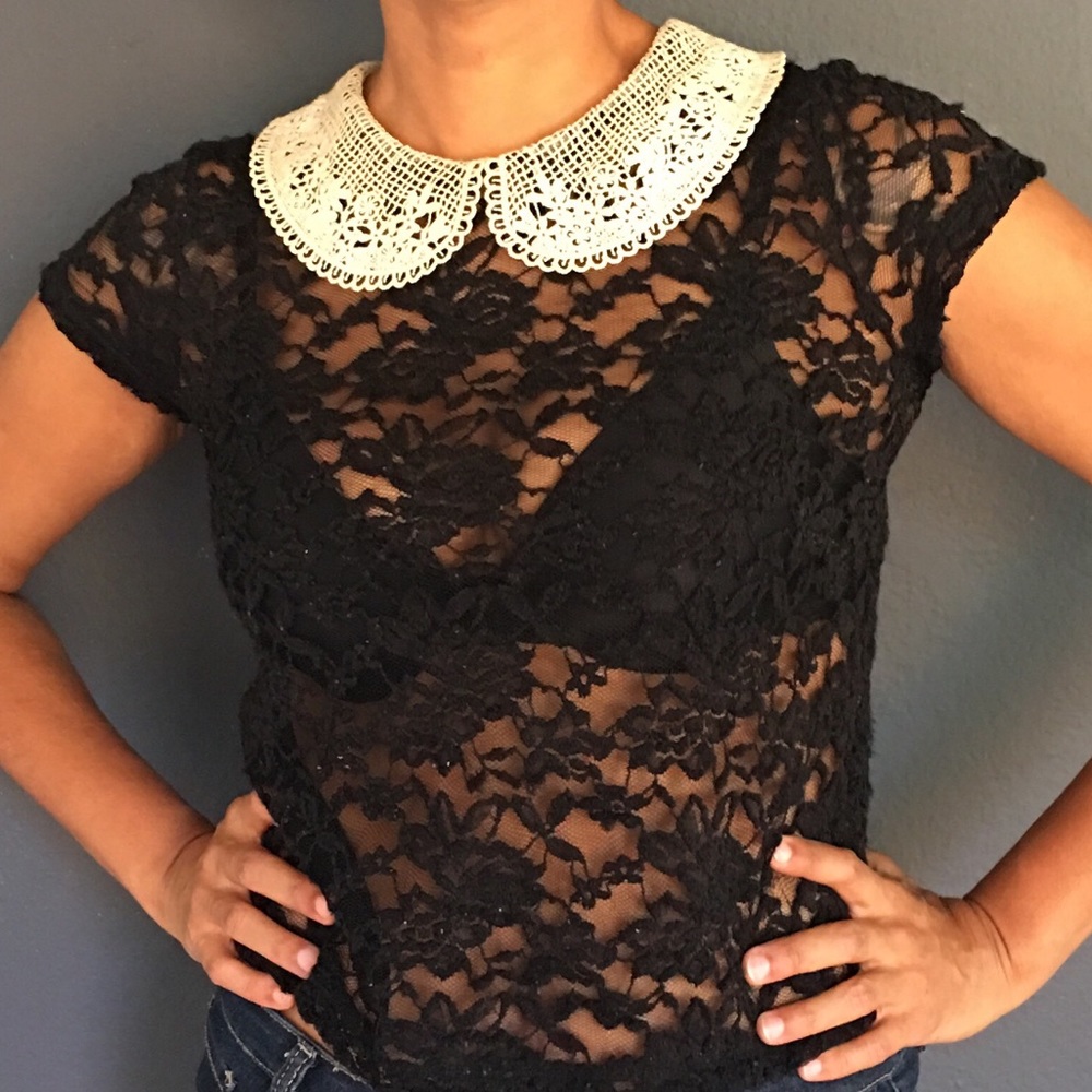 Cute sheer black top